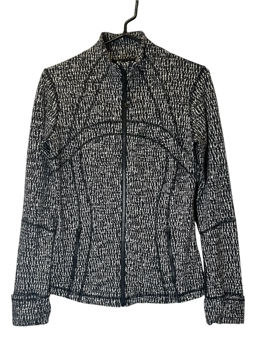 Lululemon Define  Jacket Womens Black & White Zip-Front Jacket size 8